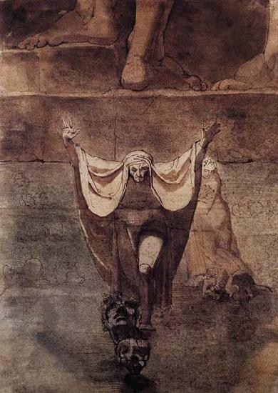 Johann Heinrich Fuseli Dante and Virgil on the Ice of Kocythos oil painting image